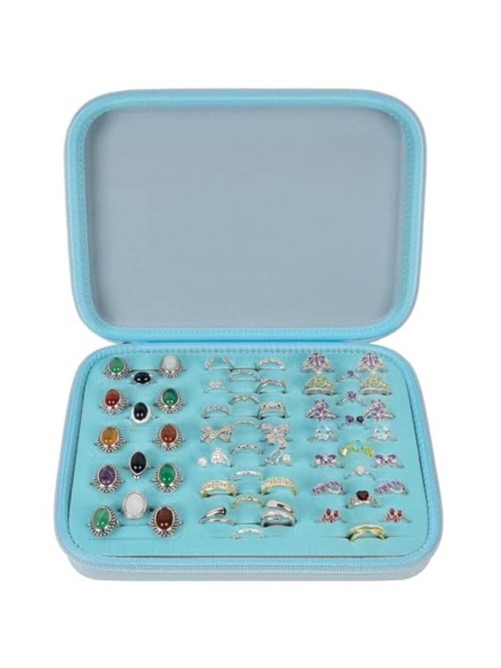 Ring Organizer Box Travel Jewelry Case Ring Display Storage Holder